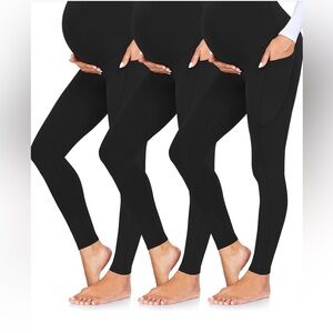 3-pack of Black Maternity Leggings